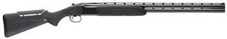 Gloss blued 12 gauge shotgun with synthetic stock and 2 30-inch barrels.